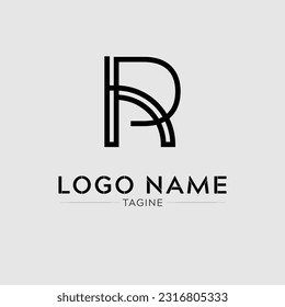 Alphabets symboles de conception logo initiales R G 9 K triangle cercle carré affaires plat simple 