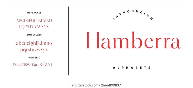 Hamberra Vetor Alphabet Font � Elegante Moderno Serif Display Tipografia para Luxo Branding, Logos, Posters, e Design Criativo