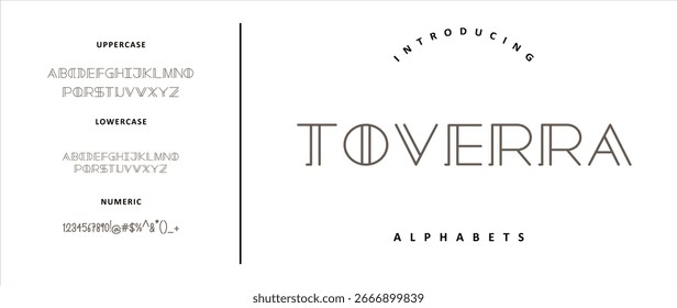 Tipografía moderna elegante de la exhibición de la tipografía � del alfabeto del Vector de Toverra para la marca de lujo, los logotipos, los carteles, y el diseño creativo