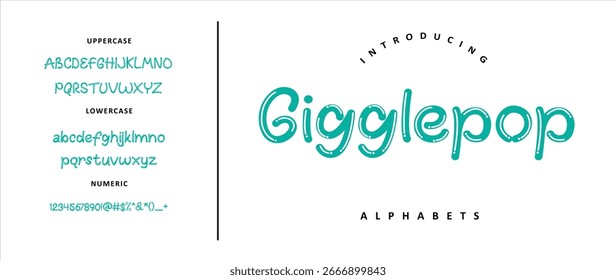 Gigglepop Vetor Alfabeto Fonte � Diversão brincalhão Cartoon Tipografia para crianças, jogos, Posters de festa e design criativo