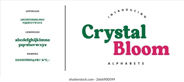 Crystal Bloom Script Font Vetor Alphabet � Elegante Floral Caligrafia Typeface para Convites de Casamento, Branding, Logotipos e Designs Românticos