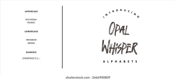 Opal Whisper Vetor Alphabet Font Elegante Manuscrito Tipo de caligrafia face para Luxo Branding, Logotipos, Editoriais, e Design criativo