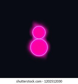 Alphabets Number 8 eight of blue neon with smoke on transparent background. Illustration vector