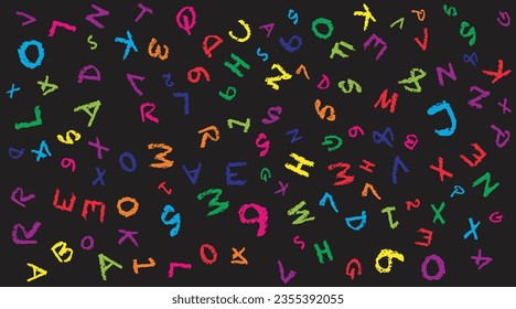 alphabets  and numbers background for kids education.