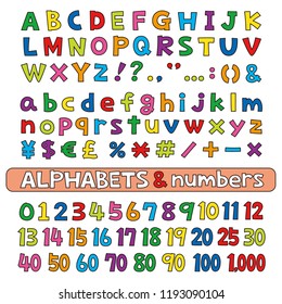 Alphabets Numbers Fonts Vector Set Stock Vector (Royalty Free ...