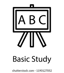 Alphabets on whiteboard showing icon vector of basic study 