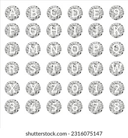 Alphabets vector floral creative and modern style 26 letters alphabets and 10 numbers
