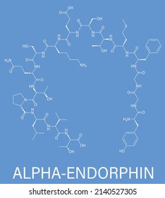 Alpha-endorphin Endogenous Opioid Peptide Molecule. Skeletal Formula.