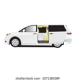 Alphard car. Vector flat style illustration.