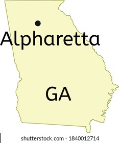 Alpharetta city location in Georgia map