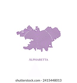 Alpharetta Karte - Weltkarte Internationale Vektorvorlage. Amerikanische Region Silhouette Vektorgrafik