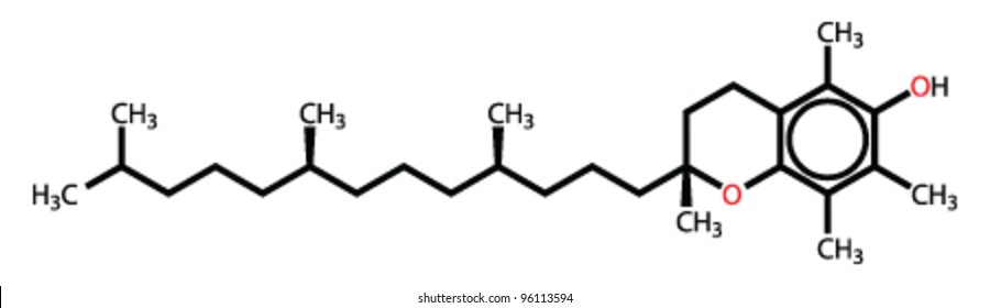 Alpha-tocopherol (vitamin E) structural formula