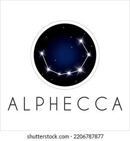 Alphecca, Coronae Borealis, Alpha, Star, Logo,vector, 