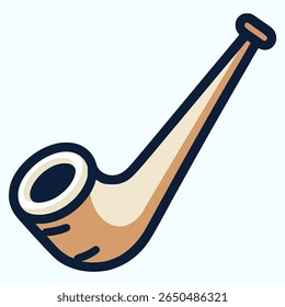 Alphorn suíça instrumento tradicional música plano cor vetor ilustração modelo design