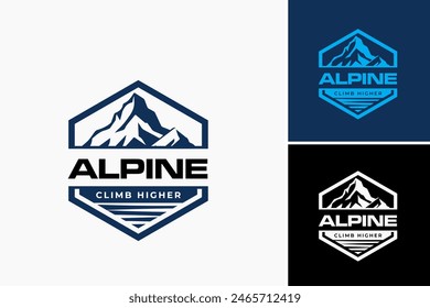 The "Alpine Ambition Emblem" logo exudes adventure and aspiration, making it an ideal choice for outdoor gear brands or adventure travel agencies seeking to inspire exploration and ambition.