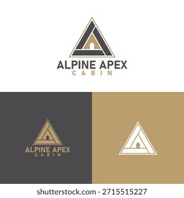 alpine apex cabine logotipo design vetor arte
