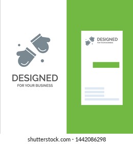 Alpine, Arctic, Canada, Gloves, Scandinavia Grey Logo Design and Business Card Template