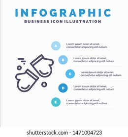 Alpine, Arctic, Canada, Gloves, Scandinavia Line icon with 5 steps presentation infographics Background. Vector Icon Template background