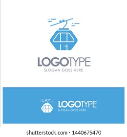 Alpine, Arctic, Canada, Gondola, Scandinavia Blue Solid Logo with place for tagline