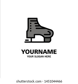 Alpine, Arctic, Canada, Ice Skates, Scandinavia Business Logo Template. Flat Color