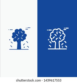 Alpine, Arctic, Canada, Pine Trees, Scandinavia Line and Glyph Solid icon Blue banner Line and Glyph Solid icon Blue banner