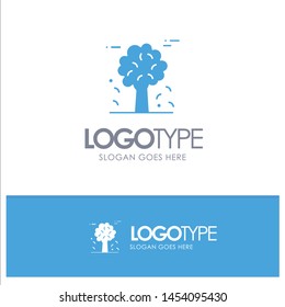 Alpine, Arctic, Canada, Pine Trees, Scandinavia Blue Solid Logo with place for tagline