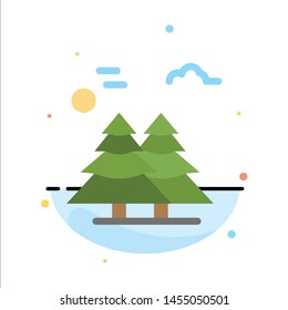 Alpine, Arctic, Canada, Pine Trees, Scandinavia Abstract Flat Color Icon Template