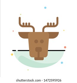 Alpine, Arctic, Canada, Reindeer Abstract Flat Color Icon Template