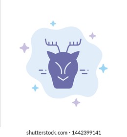 Alpine, Arctic, Canada, Reindeer Blue Icon on Abstract Cloud Background