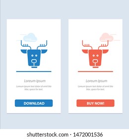 Alpine, Arctic, Canada, Reindeer  Blue and Red Download and Buy Now web Widget Card Template