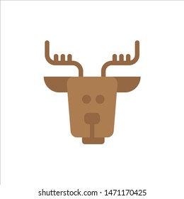 Alpine, Arctic, Canada, Reindeer  Flat Color Icon. Vector icon banner Template. Vector Icon Template background