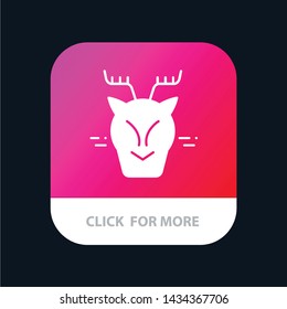 Alpine, Arctic, Canada, Reindeer Mobile App Button. Android and IOS Glyph Version