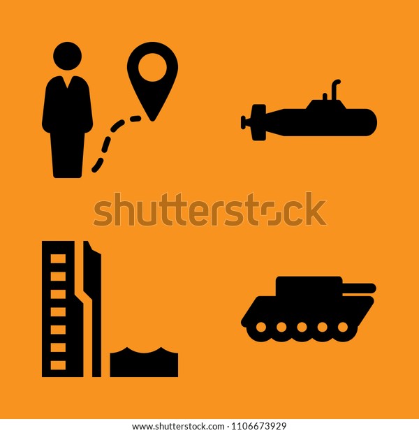 alpine, background, warship and conflict\
icons set. Vector illustration for web and\
design