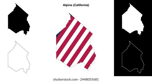 Alpine County (California) outline map set