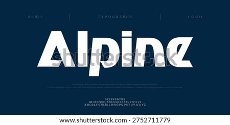 Alpine, Creative digital modern minimal logo alphabet font. Typography abstract minimalist sans serif typeface technology, electronic, sport, music, creative logos fonts. vector illustration
