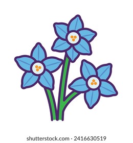 Alpine flower icon design. Floral icon