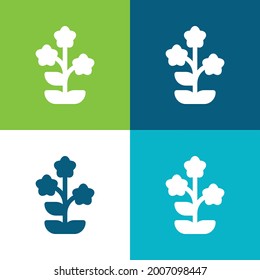 Alpine Forget Me Not Flat four color minimal icon set