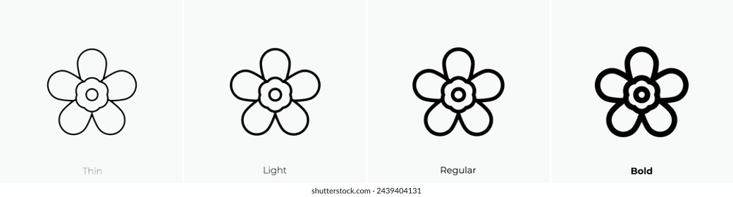 alpine forget me not icon. Thin, Light Regular And Bold style design isolated on white background