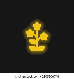 Alpin Vergiss mich Nicht gelb leuchtendes Neonsymbol