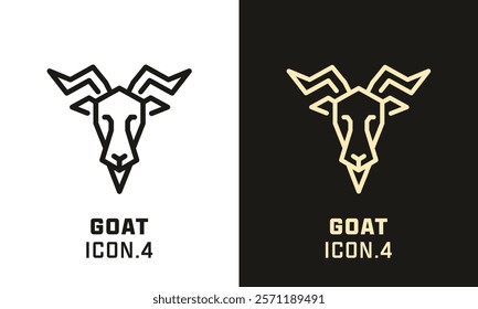 Alpine goat stylized head geometric line icon