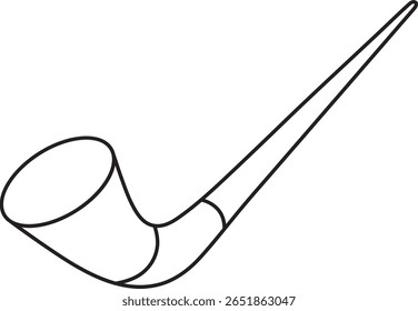 Instrumento musical alpino chifre, Oktoberfest, ícone simples preto e branco em fundo isolado