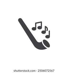 Alpine Horn vector icon. filled flat sign for mobile concept and web design. Alpine Horn glyph icon. Symbol, logo illustration. Vector graphics