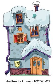 alpine hotel - cartoon