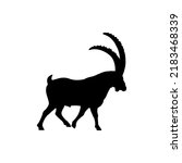 Alpine Ibex Silhouette Vector For The Best Alpine Ibex Icon Illustration. The best choice for Alpine Ibex design and relating to the Alps.