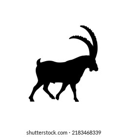 Alpine Ibex Silhouette Vector For The Best Alpine Ibex Icon Illustration. The best choice for Alpine Ibex design and relating to the Alps.