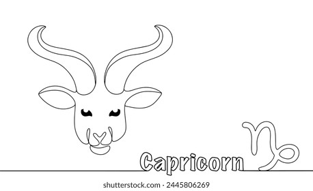Alpine ibex as a symbol of Capricorn. Zodiac sign. Simple vector illustration for different uses.