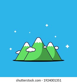 alpine illustration,weather pattern illustration isolated.