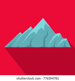 Alpine mountain icon. Flat illustration of alpine mountain vector icon for web