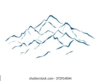 Mountains Set Hand Drawn Rocky Peaks Stock Vector (Royalty Free ...