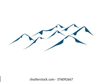 alpine mountain landscape vector illustration